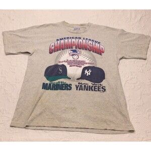 Vintage 2000 American League Championship Mariners Yankees Shirt XL Baseball MLB